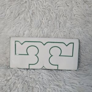 White and Green Designer Clutch